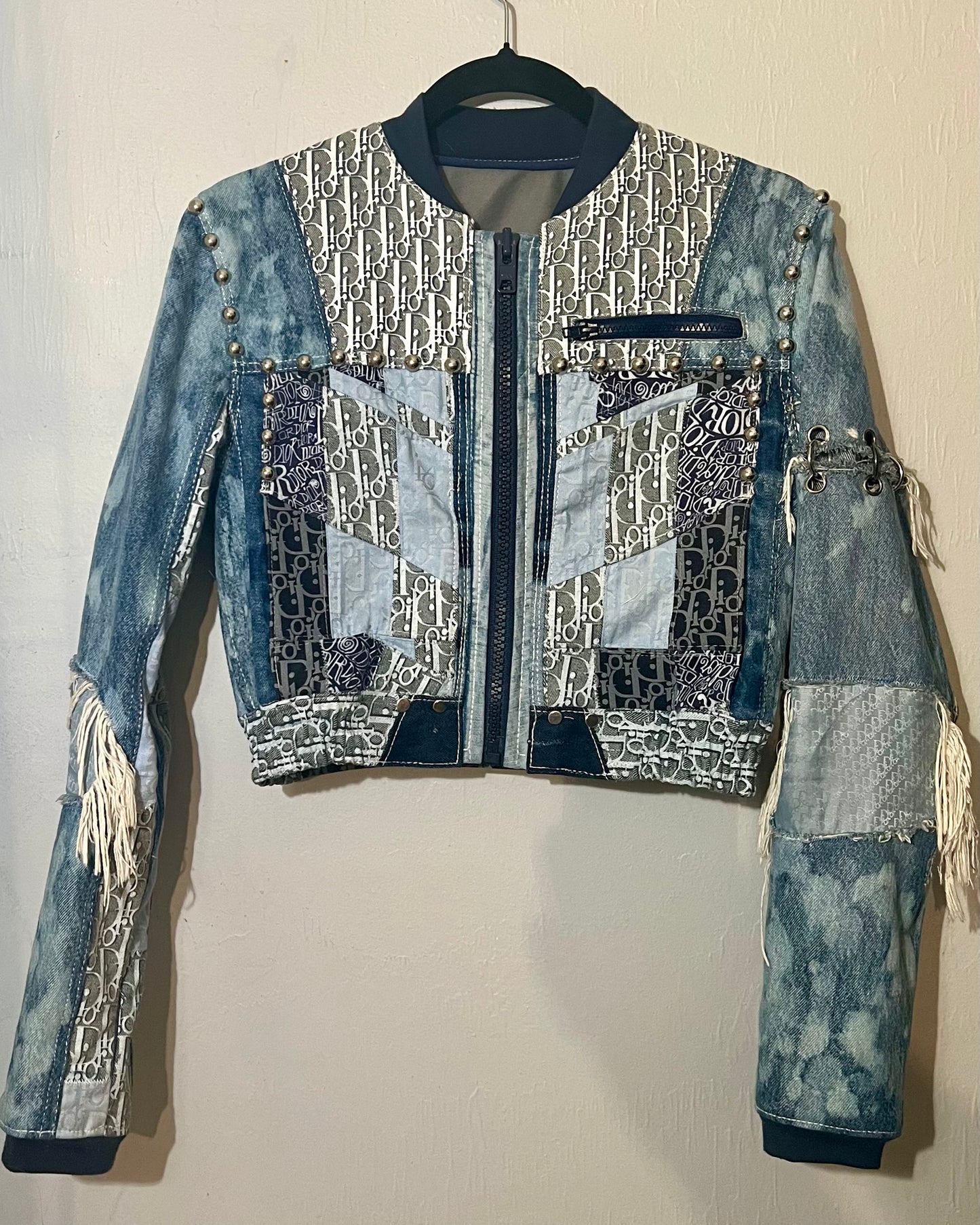 Crop Patchwork Denim Jacket