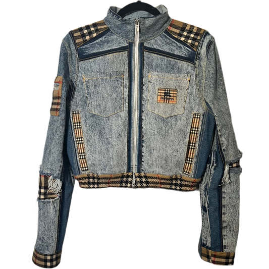 Acid Wash Zip Denim Jacket