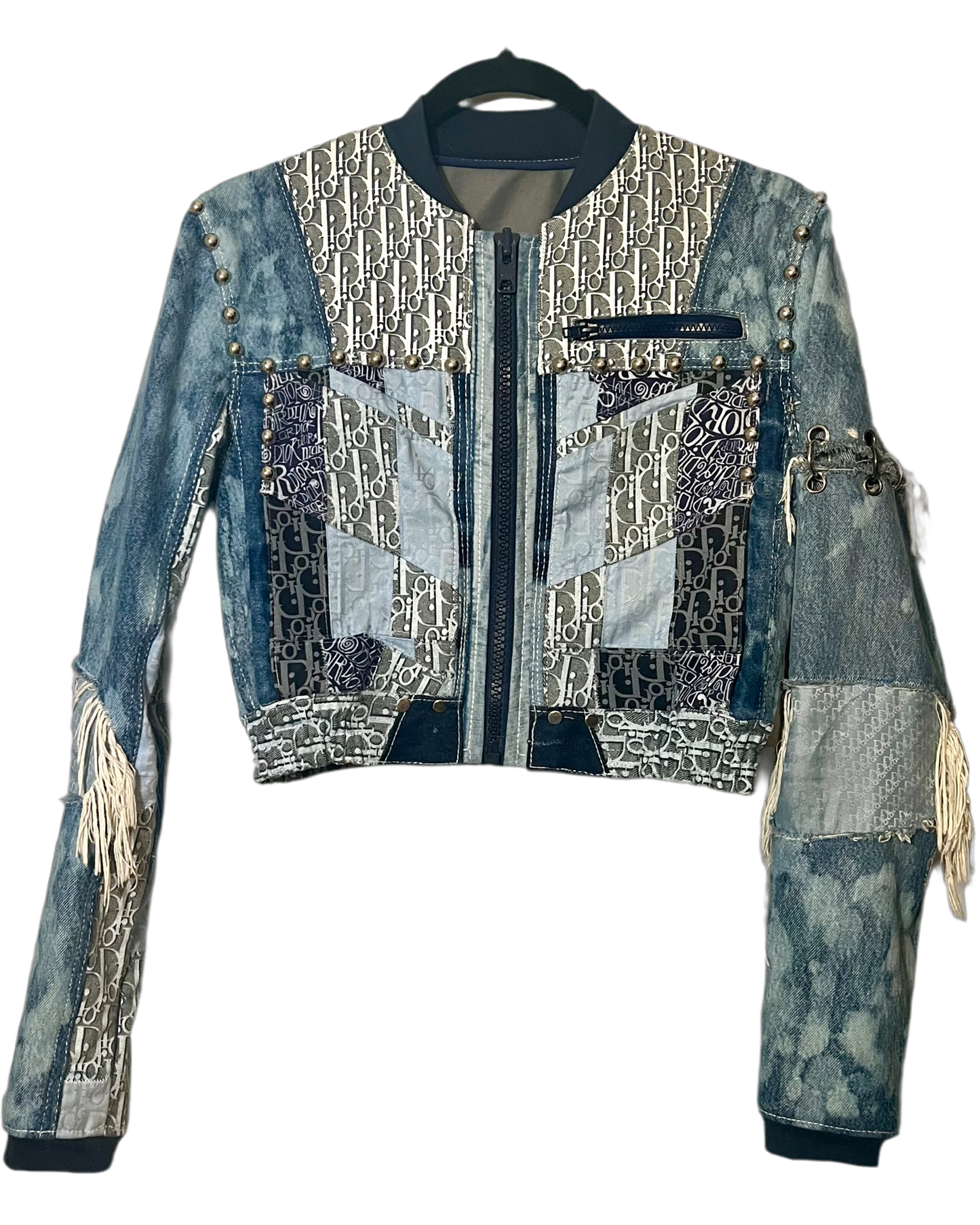 Crop Patchwork Denim Jacket