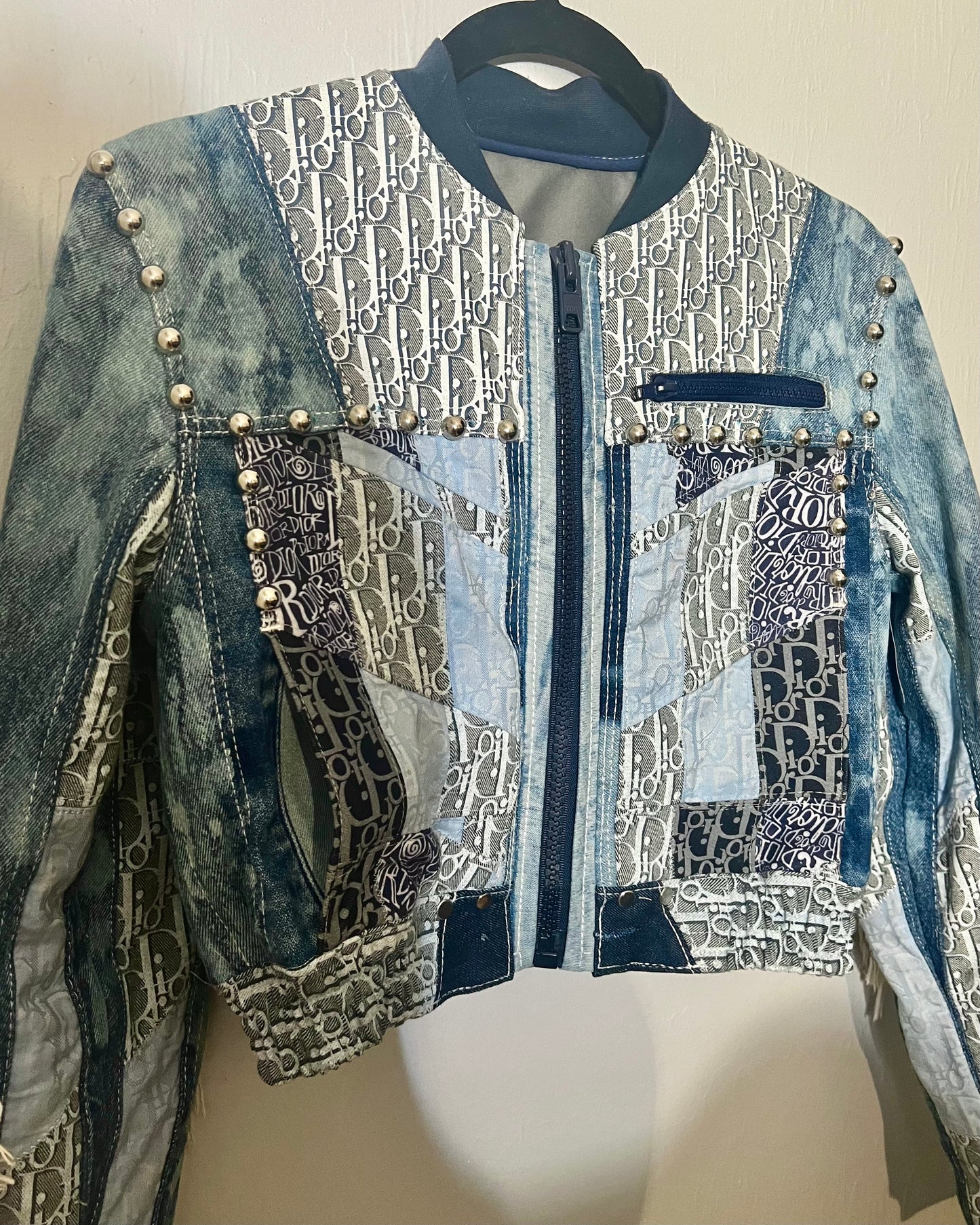 Crop Patchwork Denim Jacket